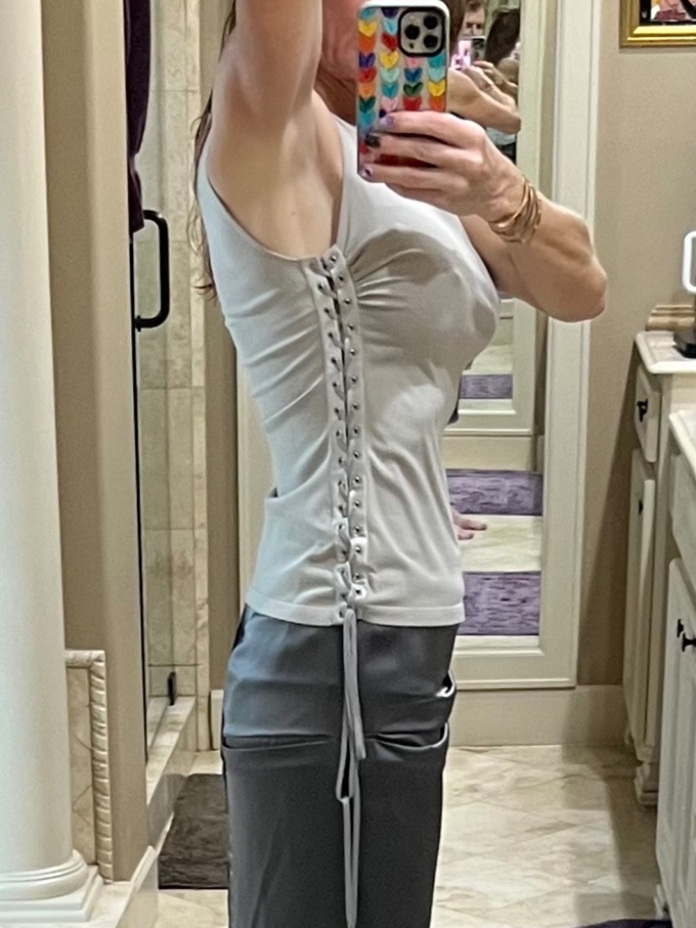 Dolce & Gabbana Lace-Up Side Sleeveless Top Made in Italy - Picture 5 of 6
